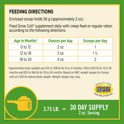 Show full view: Farnam Grow Colt Growth & Development Pellets Horse Supplement, 3.75-lb tub slide 7 of 9