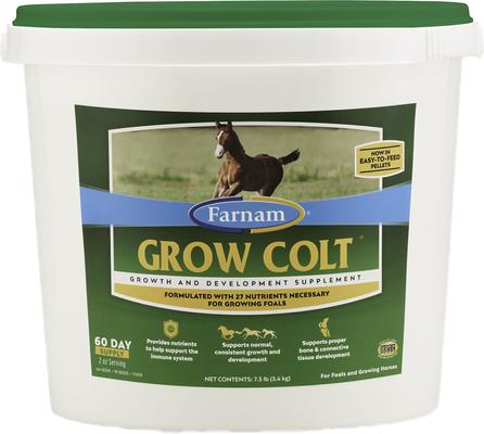 Show full view: Farnam Grow Colt Growth & Development Pellets Horse Supplement, 7.5-lb tub slide 2 of 9