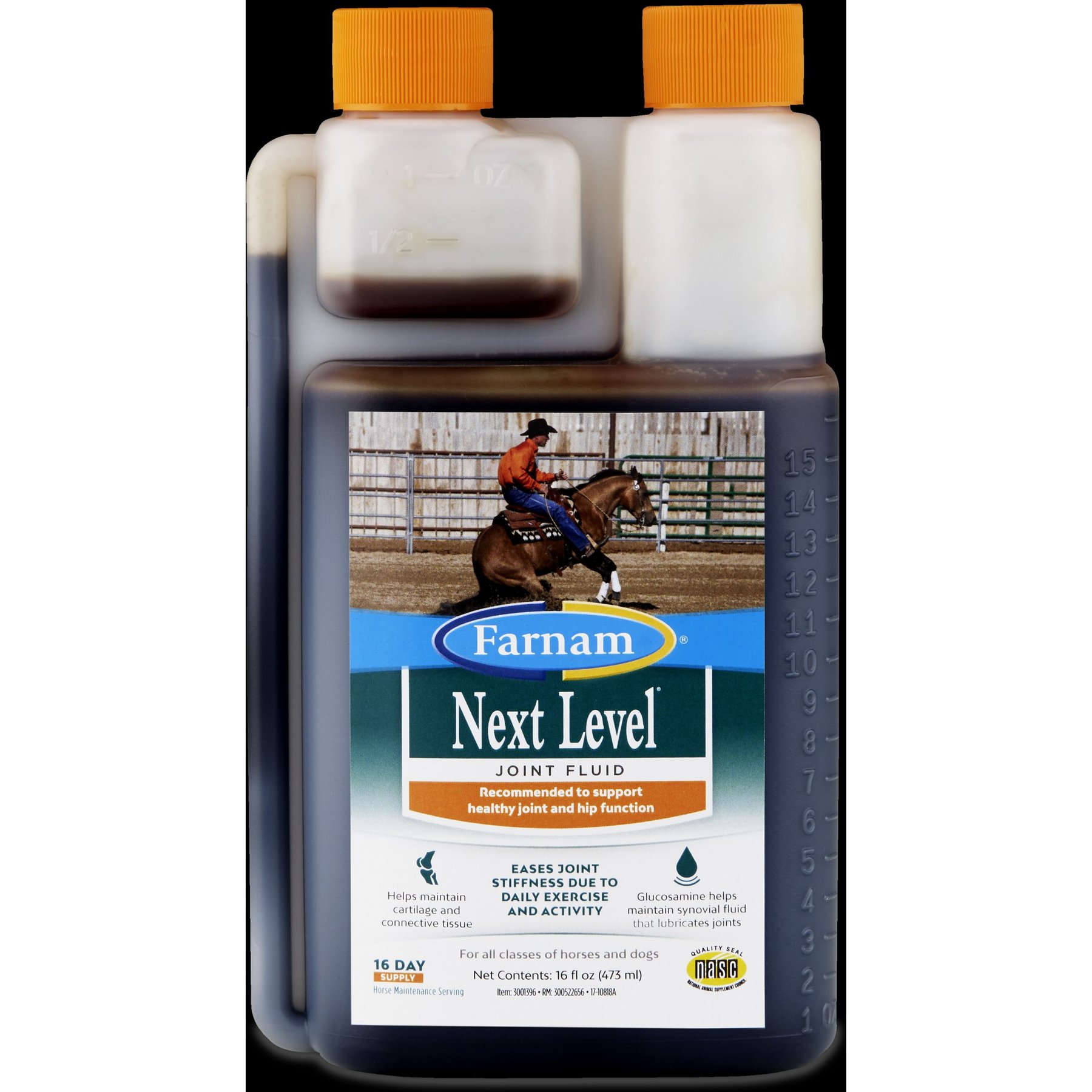 Farnam Next Level Joint Fluid Supplement, Supports Healthy Hip & Joint Function for Horses & Dogs, 16-fl oz