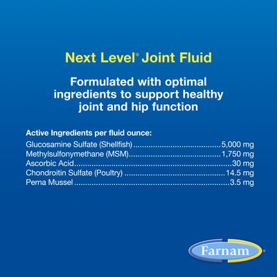 Show full view: Farnam Next Level Joint Fluid Supplement, Supports Healthy Hip & Joint Function for Horses & Dogs, 32-fl oz slide 5 of 10