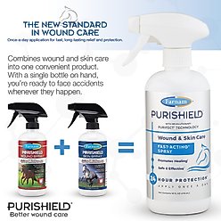 Farnam PuriShield Farm Animal & Horse Fast-Acting Wound & Skin Care Spray, 16-fl oz bottle, bundle of 2 slide 2 of 9