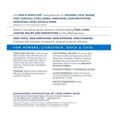 Show full view: Farnam PuriShield Farm Animal & Horse Fast-Acting Wound & Skin Care Spray, 16-fl oz bottle, bundle of 2 slide 7 of 11
