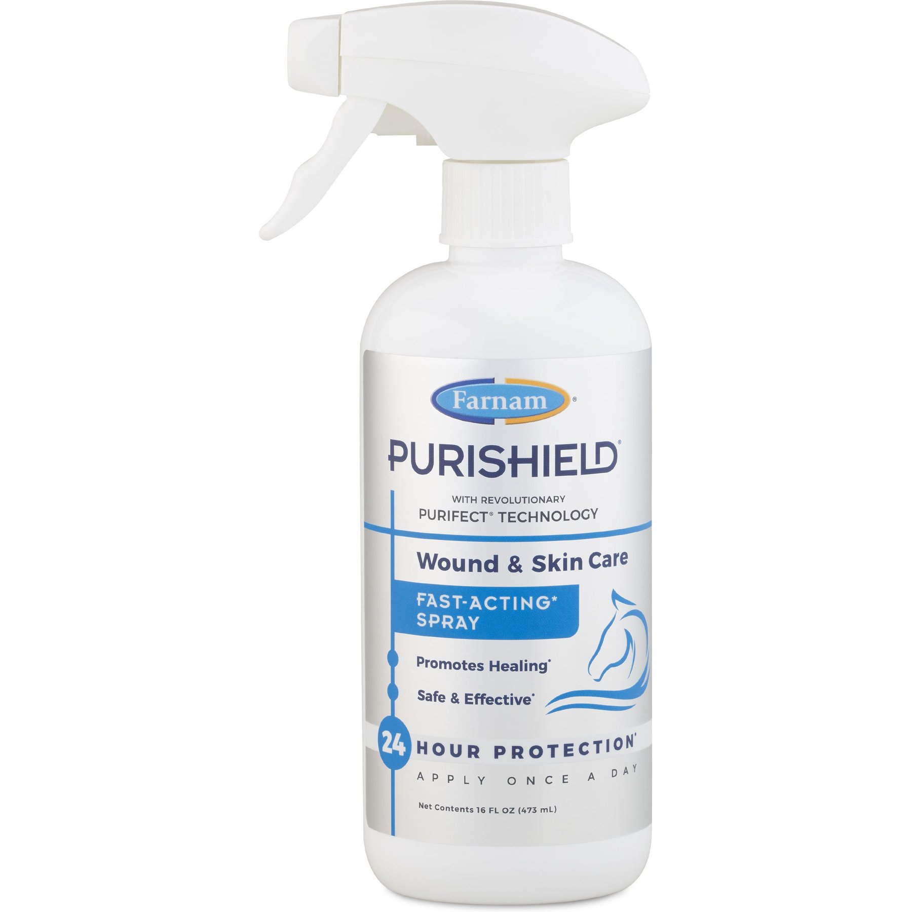 Farnam PuriShield Farm Animal & Horse Fast-Acting Wound & Skin Care Spray, 16-fl oz bottle, bundle of 2