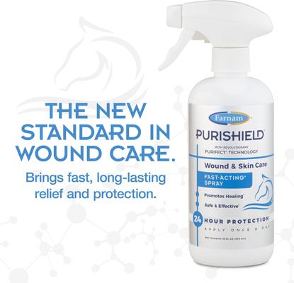 Show full view: Farnam PuriShield Farm Animal & Horse Fast-Acting Wound & Skin Care Spray, 16-fl oz bottle slide 3 of 11