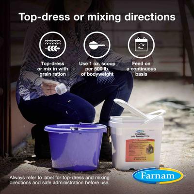 Show full view: Farnam PyrantelCare Daily Dewormer Anthelmintic Horse Dewormer Supplement, 10-lb tub slide 4 of 10