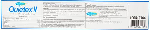 Show full view: Farnam Quietex Focusing & Calming Paste Horse Supplement, 1.09-mL syringe slide 2 of 9