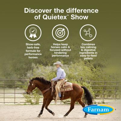 Show full view: Farnam Quietex Show Pellets Horse Supplement, 3.75-lb bag slide 3 of 10