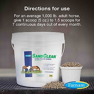 Farnam SandClear Natural Psyllium Fiber Crumbles Apple/Molasses Flavor Horse Supplement, 10-lb bucket