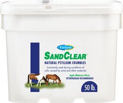 Farnam SandClear Natural Psyllium Fiber Crumbles Apple/Molasses Flavor Horse Supplement, 50-lb bag