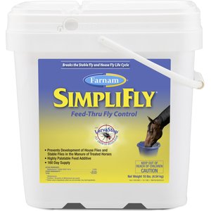 Farnam SimpliFly Feed-Thru Fly Control Pellets Horse Supplement, 10-lb bucket