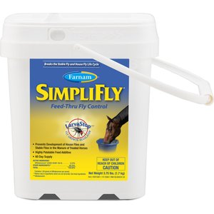 Farnam SimpliFly Feed-Thru Fly Control Pellets Horse Supplement, 3.75-lb bucket