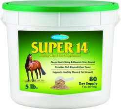 Farnam Super 14 Healthy Skin & Coat Granules Horse Supplement, 5-lb tub