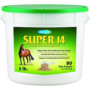 Farnam Super 14 Healthy Skin & Coat Granules Horse Supplement, 5-lb tub