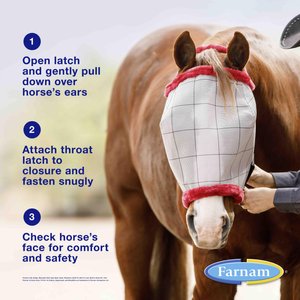 Farnam SuperMask II Horse Fly Mask Classic Collection, Color Varies, Horse