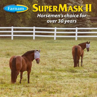 Show full view: Farnam SuperMask II Horse Fly Mask with Covered Ears, White, X-Large slide 6 of 11