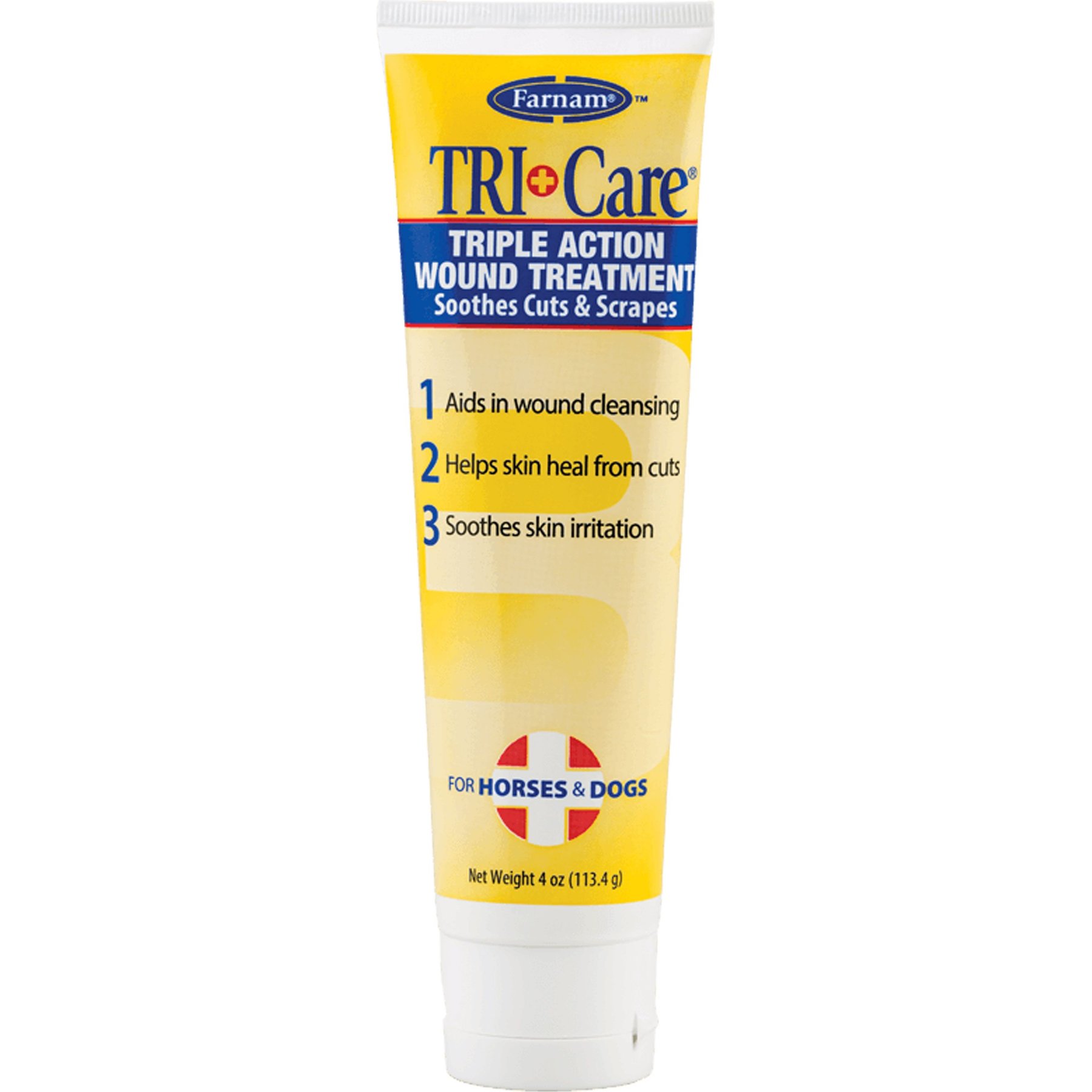 Farnam Tri-Care Triple Action Horse & Dog Wound Treatment, 4-oz tube
