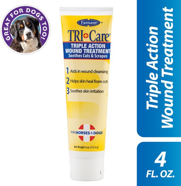 Farnam Tri-Care Triple Action Horse & Dog Wound Treatment, 4-oz tube