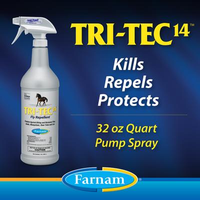 Show full view: Farnam Tri-Tec 14 Fly Repellent for Horses, 32-fl oz spray bottle slide 2 of 13