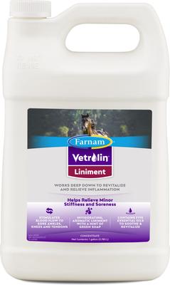 Show full view: Farnam Vetrolin Sore Muscle & Joint Pain Relief Horse Liniment Spray, 1-gal bottle slide 1 of 11
