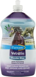 Farnam Vetrolin Wonder Blue Deep Cleaning Moisturizing Dog & Horse Shampoo, 32-fl oz bottle