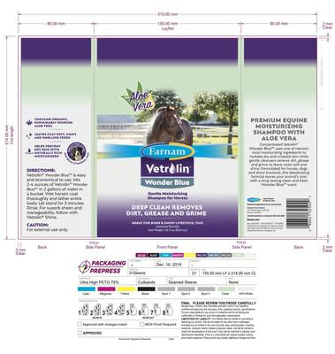 Show full view: Farnam Vetrolin Wonder Blue Deep Cleaning Moisturizing Dog & Horse Shampoo, 32-fl oz bottle slide 3 of 10