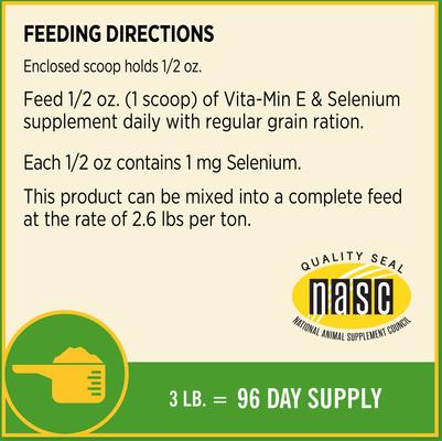 Show full view: Farnam Vita-Min E & Selenium Antioxidant Soft Chew Horse Supplement, 3-lb bucket slide 6 of 7