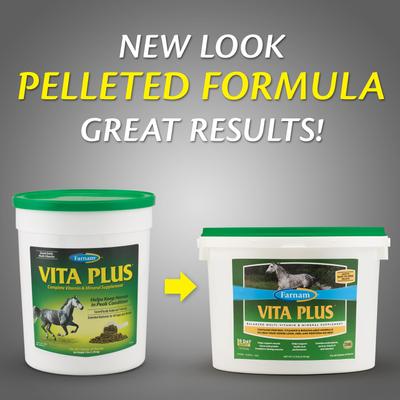 Show full view: Farnam Vita Plus Balanced Multi-Vitamin & Mineral Pellets Horse Supplement, 7.5-lb tub slide 2 of 7