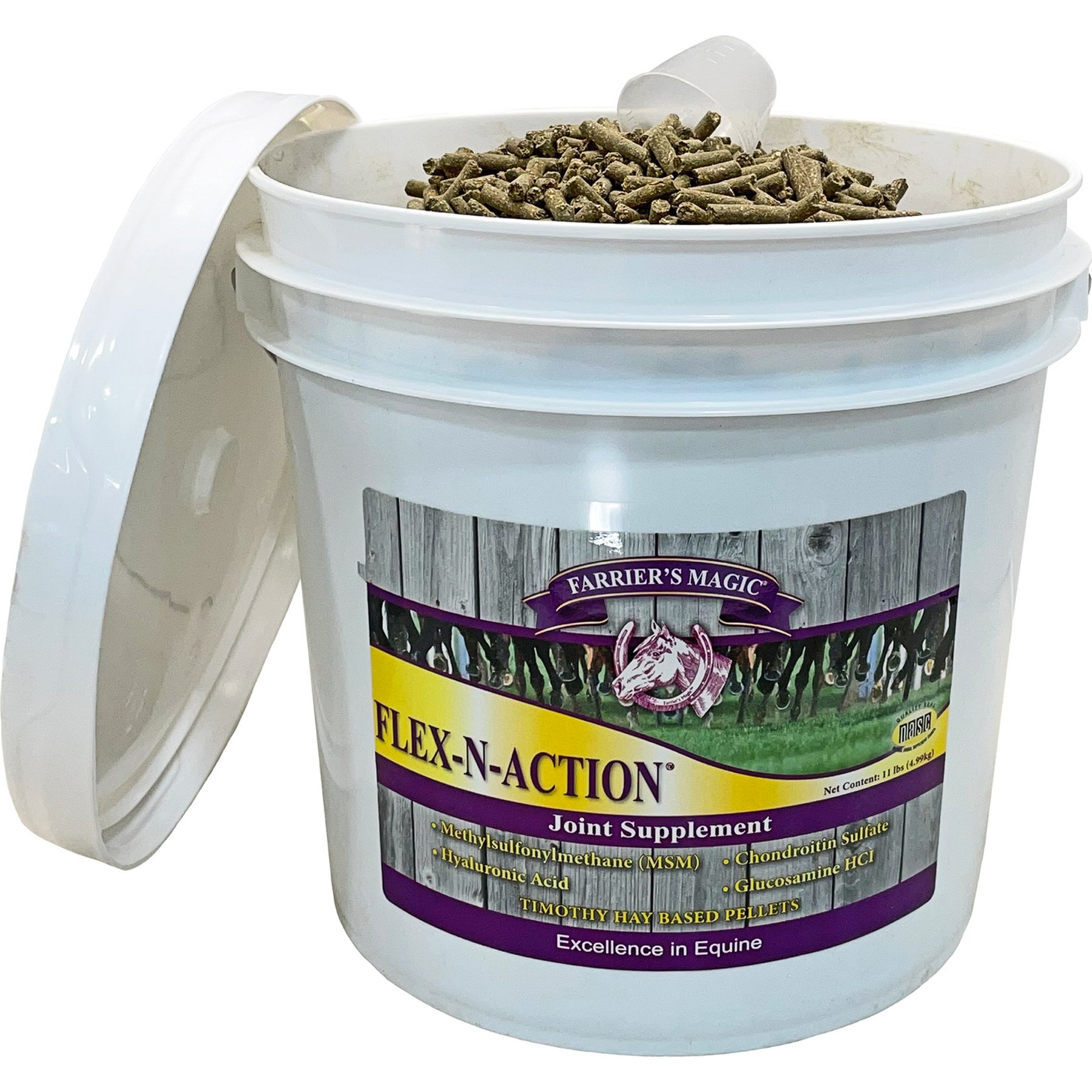 Farrier's Magic Flex-N-Action Joint Hay Flavor Pellets Horse Supplement, 11-lb tub