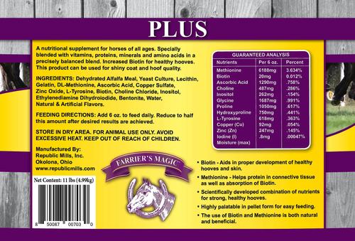 Show full view: Farrier's Magic PLUS Hoof Health Hay Flavor Pellets Horse Supplement, 11-lb pail slide 3 of 5