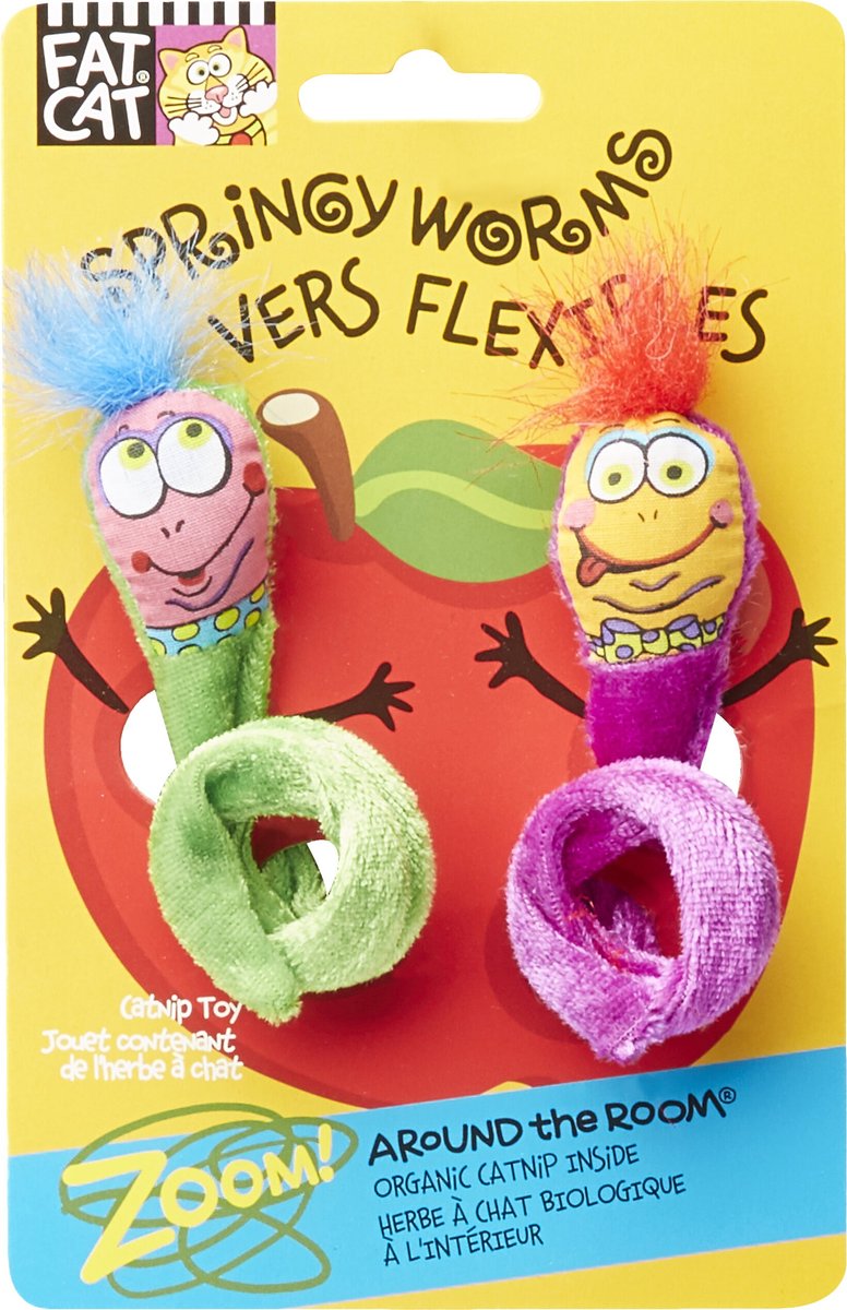 FAT CAT Classic Springy Worms Cat Toy, Color Varies, 2 count - Chewy.com