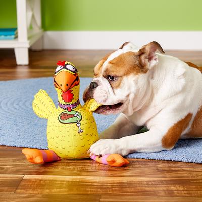Show full view: Fat Cat Floppability Barnyard Bullies Squeaky Dog Toy, Suspicious Chicken slide 3 of 7