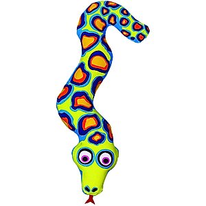Fat Cat Incredible Strapping Yankers Snake Squeaky Dog Toy, Color Varies