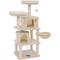 Show in main carousel: FEANDREA 55.1-in Faux Fleece Cat Tree & Condo, Beige slide 8 of 10