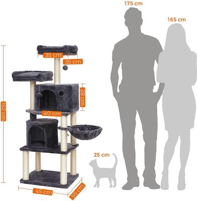 Show full view: FEANDREA 55.1-in Faux Fleece Cat Tree & Condo, Dark Gray slide 3 of 11