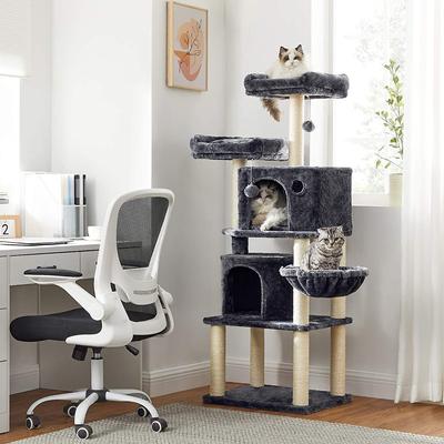 Show full view: FEANDREA 55.1-in Faux Fleece Cat Tree & Condo, Dark Gray slide 10 of 11