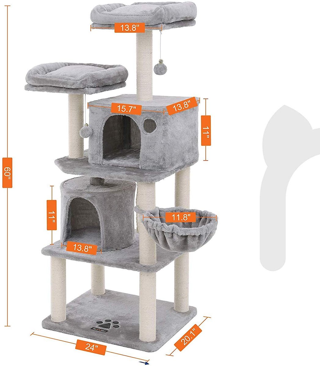 FEANDREA 70.1-in Faux Fleece Cat Tree & Condo