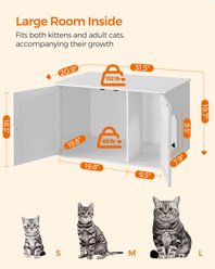 FEANDREA Furniture Style Barn Door End Table Cat Litter Box Enclosure, White, 31.5-in slide 2 of 8
