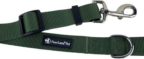 Show full view: FearLess Pet Padded Handle Adjustable Dog Leash, Forest Green, Small/Medium slide 3 of 10