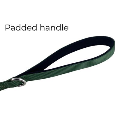 Show full view: FearLess Pet Padded Handle Adjustable Dog Leash, Forest Green, Small/Medium slide 5 of 10