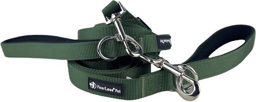 Show full view: FearLess Pet Padded Handle Adjustable Dog Leash, Forest Green, Small/Medium slide 8 of 10