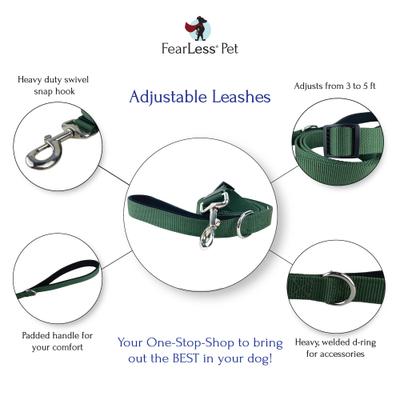 Show full view: FearLess Pet Padded Handle Adjustable Dog Leash, Purple, Medium/Large slide 7 of 10