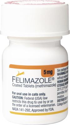 Show full view: Felimazole (methimazole) Tablets for Cats, 5-mg, 1 tablet slide 3 of 8