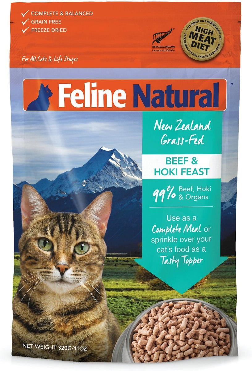 Feline Natural New Zealand Beef & Hoki Feast Grain-Free Freeze-Dried Cat Food