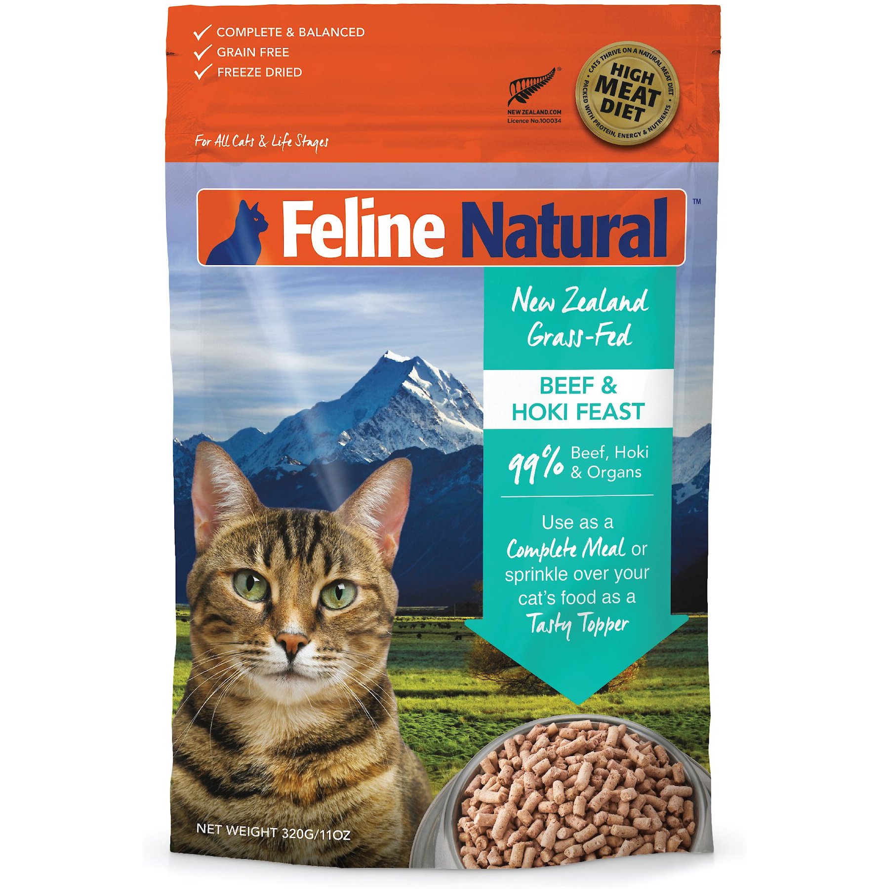 Beef & Hoki Feast Freeze-Dried Cat Food – Feline Natural