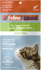Feline Natural Booster Lamb Green Tripe Freeze-Dried Cat Food Topper, 2-oz bag
