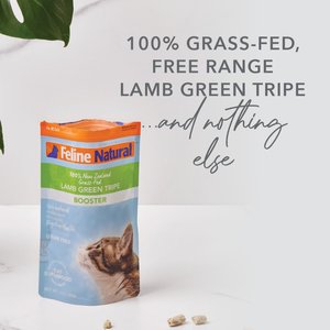 Feline Natural Booster Lamb Green Tripe Freeze-Dried Cat Food Topper, 2-oz bag