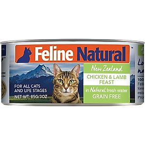 Feline Natural Chicken & Lamb Feast Grain-Free Canned Cat Food, 3-oz, case of 24