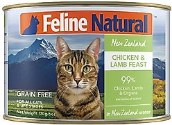 Feline Natural Chicken & Lamb Feast Grain-Free Canned Cat Food, 6-oz, case of 12