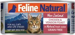 Feline Natural Chicken & Venison Feast Grain-Free Canned Cat Food, 3-oz, case of 24