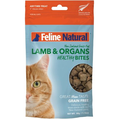 Feline Natural Feline Natural Lamb Healthy Bites Grain-Free Freeze-Dried Cat Treats, 1.76-oz bag